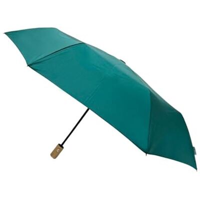 SMATI Parapluie Homme et Femme en Tissu Recyclé Objet écologique Solide Anti Vent Automatique Ouverture Fermeture Parapluie Pliant Compact Voyage, BLEU VERT, Taille unique, féminin SMATI Parapluie Homme et Femme en Tissu Recyclé Objet écologique Solide Anti Vent Automatique Ouverture Fermeture Parapluie Pliant Compact Voyage, BLEU VERT, Taille unique, féminin