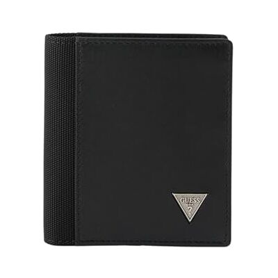 GUESS Berna Portefeuille en cuir pour homme, noir, 9 x 10,5 x 2,5 cm, avec protection RFID, 5 compartiments pour cartes GUESS Berna Portefeuille en cuir pour homme, noir, 9 x 10,5 x 2,5 cm, avec protection RFID, 5 compartiments pour cartes