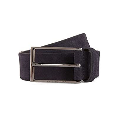 Boss Hommes Calindo Sz35 Ceinture en cuir suédé avec logo et boucle couleur acier, Bleu, 100 Boss Hommes Calindo Sz35 Ceinture en cuir suédé avec logo et boucle couleur acier, Bleu, 100