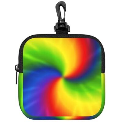 Poadnly Tie-Dye arc-en-ciel, sac de rangement carré à fermeture éclair, porte-monnaie en néoprène, petit portefeuille, pochette à monnaie, porte-monnaie Poadnly Tie-Dye arc-en-ciel, sac de rangement carré à fermeture éclair, porte-monnaie en néoprène, petit portefeuille, pochette à monnaie, porte-monnaie