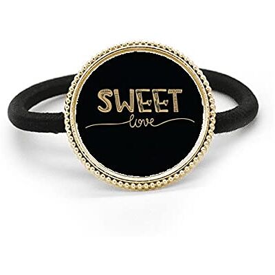 Bestchong Sweet Love Élastique à cheveux en métal argenté avec citation dorée et bande en caoutchouc Bestchong Sweet Love Élastique à cheveux en métal argenté avec citation dorée et bande en caoutchouc