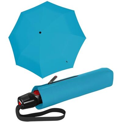 Knirps Parapluie de poche T.200 Duomatic Solids Ouverture et fermeture automatique Pliable Résistant aux tempêtes Coupe-vent, turquoise, 98 cm Knirps Parapluie de poche T.200 Duomatic Solids Ouverture et fermeture automatique Pliable Résistant aux tempêtes Coupe-vent, turquoise, 98 cm