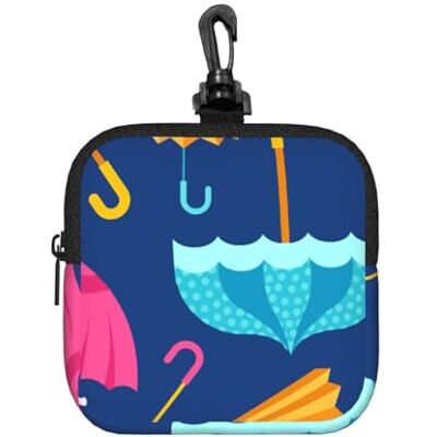 Poadnly Sac de rangement carré à fermeture éclair avec motif parapluie coloré, porte-monnaie en néoprène, petits portefeuilles, pochette à monnaie, porte-monnaie Poadnly Sac de rangement carré à fermeture éclair avec motif parapluie coloré, porte-monnaie en néoprène, petits portefeuilles, pochette à monnaie, porte-monnaie