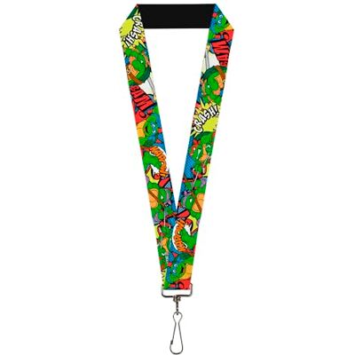 Buckle-Down Teenage Mutant Ninja Turtles Lanyard-1.0"-Classic TMNT Poses/Action Bubbles Dots Blues Chaîne de clé, Multicolore, Taille Unique Mixte, Multicolore, Taille unique Buckle-Down Teenage Mutant Ninja Turtles Lanyard-1.0"-Classic TMNT Poses/Action Bubbles Dots Blues Chaîne de clé, Multicolore, Taille Unique Mixte, Multicolore, Taille unique