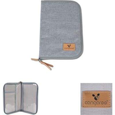 Cangaroo Baby Porte-documents Liam avec fermeture éclair, protège les documents, coloris:gris Cangaroo Baby Porte-documents Liam avec fermeture éclair, protège les documents, coloris:gris