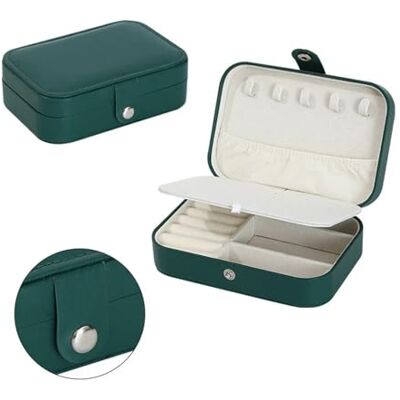 FJOADNVM Boîte à bijoux Boîte à bijoux portable, organisateur pour bijoux, présentoir de voyage, boîte à bouton, en cuir, fermeture à glissière, bijoux de voyage FJOADNVM Boîte à bijoux Boîte à bijoux portable, organisateur pour bijoux, présentoir de voyage, boîte à bouton, en cuir, fermeture à glissière, bijoux de voyage