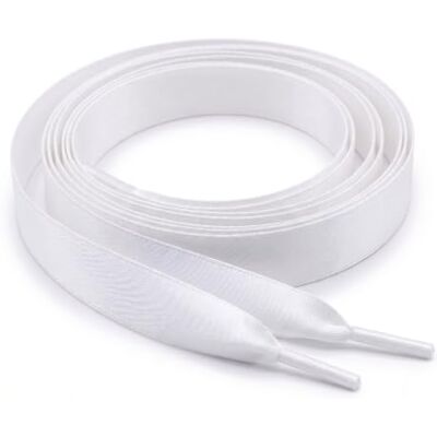 My Ribbon Laces Lacets de chaussures plats en ruban satiné blanc pour enfants et adultes, baskets, chaussures My Ribbon Laces Lacets de chaussures plats en ruban satiné blanc pour enfants et adultes, baskets, chaussures