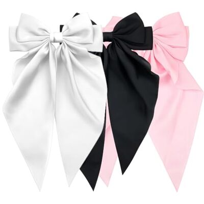 Kelisdi Lot de 3 pinces à cheveux surdimensionnées en tissu doux avec nœud papillon pour filles et dames pour une occasion spéciale et un style quotidien en tissu doux pour filles Kelisdi Lot de 3 pinces à cheveux surdimensionnées en tissu doux avec nœud papillon pour filles et dames pour une occasion spéciale et un style quotidien en tissu doux pour filles