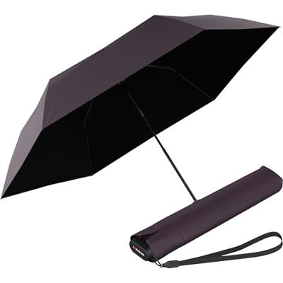 Knirps Parapluie de poche US.050 Ultra Light Slim Manual, Prune avec revêtement noir Protection UV et chaleur, 90 cm, Moderne et minimaliste Knirps Parapluie de poche US.050 Ultra Light Slim Manual, Prune avec revêtement noir Protection UV et chaleur, 90 cm, Moderne et minimaliste