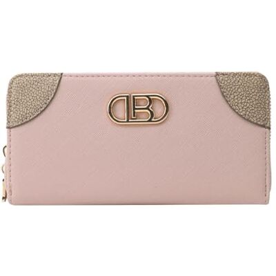Laura Biagiotti Portefeuille femme en PU, design avec logo doré, avec porte-monnaie et boîte cadeau, Poudre, Classico, Classique Laura Biagiotti Portefeuille femme en PU, design avec logo doré, avec porte-monnaie et boîte cadeau, Poudre, Classico, Classique