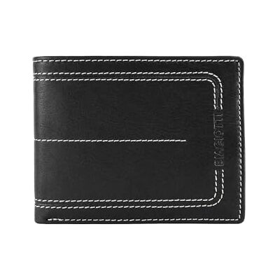 Laura Biagiotti BIAGIOTTI Homme Portefeuille en cuir véritable avec porte-monnaie et boîte cadeau, Noir 766-04 Classique, Décontracté Laura Biagiotti BIAGIOTTI Homme Portefeuille en cuir véritable avec porte-monnaie et boîte cadeau, Noir 766-04 Classique, Décontracté