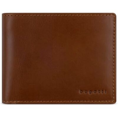 bugatti Remo porte-monnaie avec rabat et protection RFID, cuir véritable, cognac bugatti Remo porte-monnaie avec rabat et protection RFID, cuir véritable, cognac