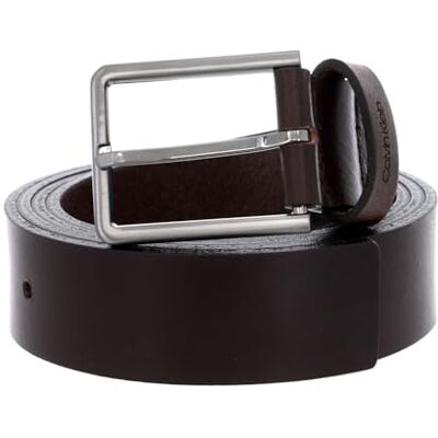 Calvin Ceinture pour homme 3,5 cm Essential Belt Ceinture en cuir, Dark Brown, 85 Calvin Ceinture pour homme 3,5 cm Essential Belt Ceinture en cuir, Dark Brown, 85