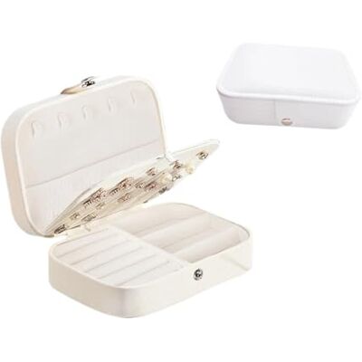 FJOADNVM Boîte à bijoux Boîte à bijoux portable, organisateur pour bijoux, présentoir de voyage, boîte à bouton, en cuir, fermeture à glissière, bijoux de voyage FJOADNVM Boîte à bijoux Boîte à bijoux portable, organisateur pour bijoux, présentoir de voyage, boîte à bouton, en cuir, fermeture à glissière, bijoux de voyage