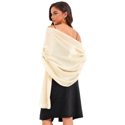 Baoqiya Châle habillée en mousseline de soie, doux, élégant, soyeux, pour femme Baoqiya Châle habillée en mousseline de soie, doux, élégant, soyeux, pour femme