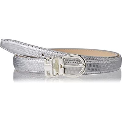 Crown Ledergürtel Ceinture, argenté, 95 cm Femme Crown Ledergürtel Ceinture, argenté, 95 cm Femme