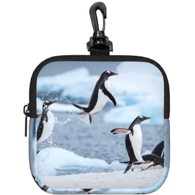Poadnly Pingouin, sac de rangement carré à fermeture éclair, porte-monnaie en néoprène, petits portefeuilles, pochette à monnaie, porte-monnaie Poadnly Pingouin, sac de rangement carré à fermeture éclair, porte-monnaie en néoprène, petits portefeuilles, pochette à monnaie, porte-monnaie