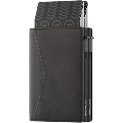 ProWallet Double Portefeuille 14 cartes et billets Portefeuille avec protection RFID Porte-cartes Porte-cartes Aluminium Pour homme et femme Coffret cadeau luxueux, Noir , 14 creditcard ProWallet Double Portefeuille 14 cartes et billets Portefeuille avec protection RFID Porte-cartes Porte-cartes Aluminium Pour homme et femme Coffret cadeau luxueux, Noir , 14 creditcard