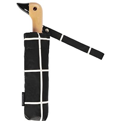 Original Duckhead Parapluie compact avec poignée en forme de canard Noir, noir/blanc, 35x7x4cm Original Duckhead Parapluie compact avec poignée en forme de canard Noir, noir/blanc, 35x7x4cm