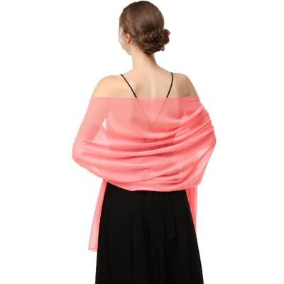 Baoqiya Châle habillée en mousseline de soie, doux, élégant, soyeux, pour femme Baoqiya Châle habillée en mousseline de soie, doux, élégant, soyeux, pour femme