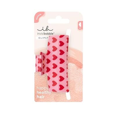 Invisibobble CLIPSTAR M Love is in the Hair (1 pièce) – Barrette à cheveux avec motif cœur pour femmes, enfants et filles – Taille moyenne pour cheveux fins – Ensemble de barrettes à cheveux pour des Invisibobble CLIPSTAR M Love is in the Hair (1 pièce) – Barrette à cheveux avec motif cœur pour femmes, enfants et filles – Taille moyenne pour cheveux fins – Ensemble de barrettes à cheveux pour des