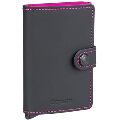 Secrid Mini portefeuille unisexe Accessoire de voyage Porte-cartes au format enveloppe, Noir/fuchsia, 10,2 x 6,5 x 2,1 cm, Durables à la main Secrid Mini portefeuille unisexe Accessoire de voyage Porte-cartes au format enveloppe, Noir/fuchsia, 10,2 x 6,5 x 2,1 cm, Durables à la main