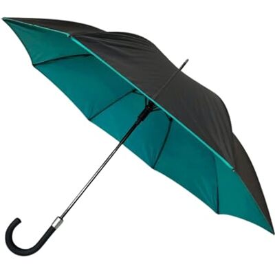 SMATI Parapluie Canne Design Double Toile Collection Chic Très Solide Anti Vent Baleinage en Fibre, BLEU VERT, Classic SMATI Parapluie Canne Design Double Toile Collection Chic Très Solide Anti Vent Baleinage en Fibre, BLEU VERT, Classic