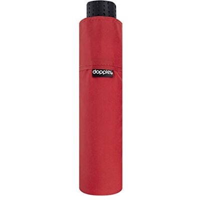 Doppler Parapluie de poche en fibre Havane uni, rouge Doppler Parapluie de poche en fibre Havane uni, rouge