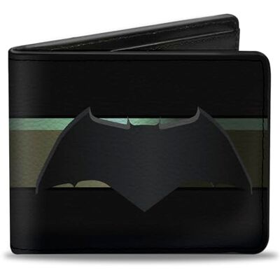Buckle-Down Portefeuille à Deux Volets Portefeuille en PU à Boucle Motif Batman 2017 Icon/rayé Noir/doré pour Homme Buckle-Down Portefeuille à Deux Volets Portefeuille en PU à Boucle Motif Batman 2017 Icon/rayé Noir/doré pour Homme