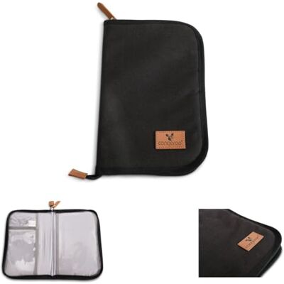Cangaroo Liam Porte-documents de voyage avec fermeture éclair et compartiments transparents, couleur : noir Cangaroo Liam Porte-documents de voyage avec fermeture éclair et compartiments transparents, couleur : noir