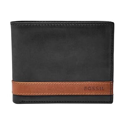 Fossil es hommes Quinn Bifold avec couvercle ID noir - Fossil es hommes Quinn Bifold avec couvercle ID noir -