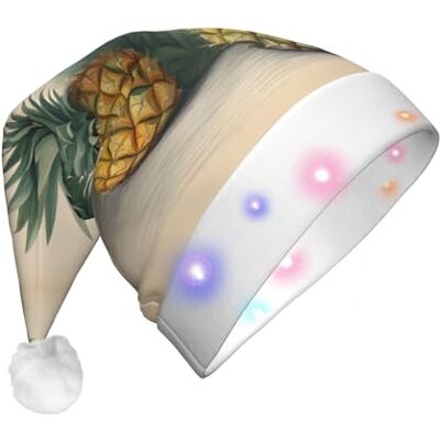 Tianbaozdp Chapeau de Noël avec imprimé ananas Chapeau de Père Noël coloré Fournitures de fête Tianbaozdp Chapeau de Noël avec imprimé ananas Chapeau de Père Noël coloré Fournitures de fête