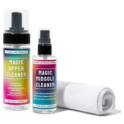 Bama Kit de nettoyage pour chaussures 1 Magic Midsole Cleaner 100 ml + 1 Magic Upper Cleaner 150 ml + 1 chiffon de nettoyage gratuit Bama Kit de nettoyage pour chaussures 1 Magic Midsole Cleaner 100 ml + 1 Magic Upper Cleaner 150 ml + 1 chiffon de nettoyage gratuit