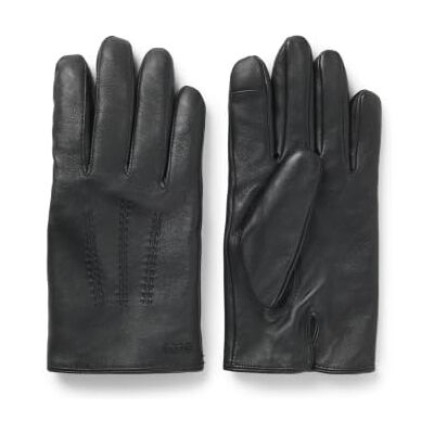 Boss Gants en cuir Hainz-ME pour homme avec doublure en laine mélangée, Noir, 8 Boss Gants en cuir Hainz-ME pour homme avec doublure en laine mélangée, Noir, 8