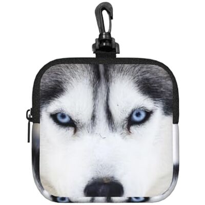 Poadnly Joli sac de rangement husky carré à fermeture éclair, porte-monnaie en néoprène, petits portefeuilles, pochette à monnaie, porte-monnaie Poadnly Joli sac de rangement husky carré à fermeture éclair, porte-monnaie en néoprène, petits portefeuilles, pochette à monnaie, porte-monnaie