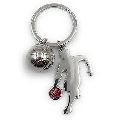 Onwomania Porte-clés ballon de basket-ball en argent Onwomania Porte-clés ballon de basket-ball en argent