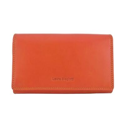 Laura Biagiotti Portefeuille Femme Grand en Cuir Véritable Orange Multiples Compartiments, Compact et Élégant avec Boîte Cadeau Laura Biagiotti Portefeuille Femme Grand en Cuir Véritable Orange Multiples Compartiments, Compact et Élégant avec Boîte Cadeau