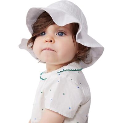 Chapeau de Soleil en Coton pour Bébé Petit Bateau - Ecru Chapeau de Soleil en Coton pour Bébé Petit Bateau - Ecru