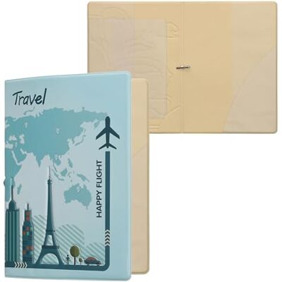 kwmobile Porte-passeport Voyage Étui à Rabat avec Fermeture Élastique Protège-passeport ou Carte d'Identité marron-gris-bleu clair kwmobile Porte-passeport Voyage Étui à Rabat avec Fermeture Élastique Protège-passeport ou Carte d'Identité marron-gris-bleu clair