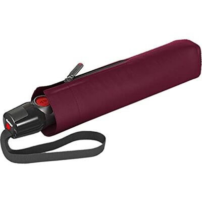 Knirps Parapluie de poche T.200 Duomatic Solids – S'enclenche automatique – Pliable – Résistant à la tempête – Coupe-vent, bordeaux, M Knirps Parapluie de poche T.200 Duomatic Solids – S'enclenche automatique – Pliable – Résistant à la tempête – Coupe-vent, bordeaux, M