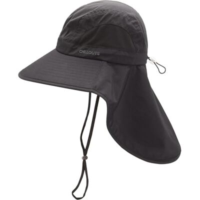 CHILLOUTS Chapeau de Soleil avec Couvre-Nuque Femme/Homme safari plage jugulaire printemps-ete Ete CHILLOUTS Chapeau de Soleil avec Couvre-Nuque Femme/Homme safari plage jugulaire printemps-ete Ete