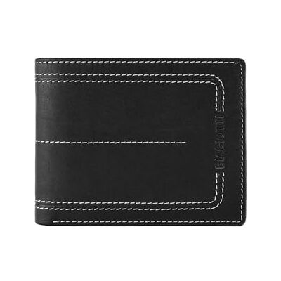 Laura Biagiotti BIAGIOTTI Homme Portefeuille en cuir véritable avec porte-monnaie et boîte cadeau, Noir 766-06 sans porte-monnaie, Classique Laura Biagiotti BIAGIOTTI Homme Portefeuille en cuir véritable avec porte-monnaie et boîte cadeau, Noir 766-06 sans porte-monnaie, Classique