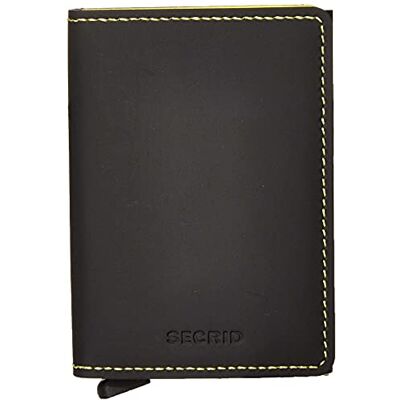 Secrid Étui portefeuille fin en cuir véritable mat RFID pour un maximum de 12 cartes, Noir/jaune, Portefeuille RFID Secrid Étui portefeuille fin en cuir véritable mat RFID pour un maximum de 12 cartes, Noir/jaune, Portefeuille RFID