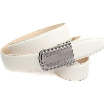 Crown Ledergürtel Ceinture, Blanc, 85 cm Homme Crown Ledergürtel Ceinture, Blanc, 85 cm Homme