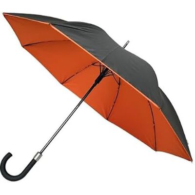 SMATI grand parapluie Double Toile Ultra résistant au vent ; Diamètre=105 cm ; ouverture automatique ; Parapluie deux personnes ; Parapluie Homme/Femme ; Couleur NOIR/ORANGE SMATI grand parapluie Double Toile Ultra résistant au vent ; Diamètre=105 cm ; ouverture automatique ; Parapluie deux personnes ; Parapluie Homme/Femme ; Couleur NOIR/ORANGE