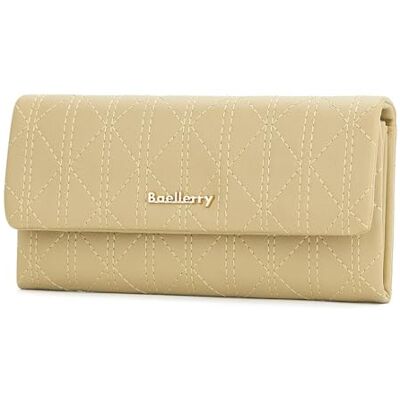 MYLLJBD Portefeuille pour femme Long porte-monnaie matelassé Grande capacité Boucle à ventouse Tendance Pour téléphone portable, abricot, A MYLLJBD Portefeuille pour femme Long porte-monnaie matelassé Grande capacité Boucle à ventouse Tendance Pour téléphone portable, abricot, A