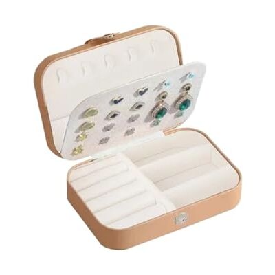 FJOADNVM Boîte à bijoux Boîte à bijoux portable, organisateur pour bijoux, présentoir de voyage, boîte à bouton, en cuir, fermeture à glissière, bijoux de voyage FJOADNVM Boîte à bijoux Boîte à bijoux portable, organisateur pour bijoux, présentoir de voyage, boîte à bouton, en cuir, fermeture à glissière, bijoux de voyage
