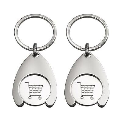Kiuiom Jetons de Caddie,Porte-clés de Voiture,Jetons de Chariot,Lot de Porte-clés en Métal pour Chariot de Courses Accessoires de Caddie Porte-clés Pratiques au Design élégant, Silver, 7,5x 3,2 cm Kiuiom Jetons de Caddie,Porte-clés de Voiture,Jetons de Chariot,Lot de Porte-clés en Métal pour Chariot de Courses Accessoires de Caddie Porte-clés Pratiques au Design élégant, Silver, 7,5x 3,2 cm