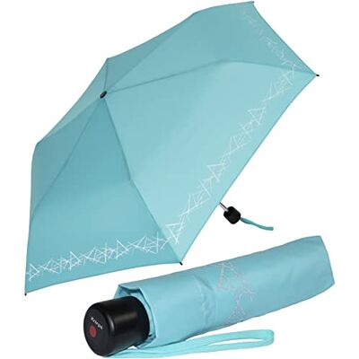 Knirps Parapluie de poche 4Kids Reflective pour enfant avec bordure réfléchissante, capri, 90 cm Knirps Parapluie de poche 4Kids Reflective pour enfant avec bordure réfléchissante, capri, 90 cm