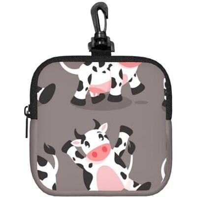 Poadnly Joli sac de rangement en néoprène imprimé vache carrée, porte-monnaie en néoprène, petit portefeuille, pochette à monnaie, porte-monnaie Poadnly Joli sac de rangement en néoprène imprimé vache carrée, porte-monnaie en néoprène, petit portefeuille, pochette à monnaie, porte-monnaie